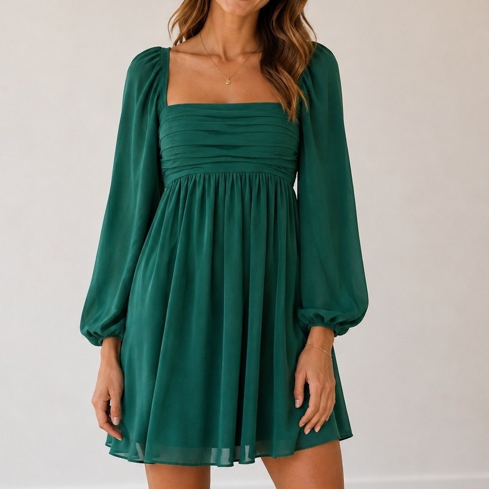 Abercrombie & Fitch Babydoll Mini Dress Wedding Guest Cocktail Slytherincore